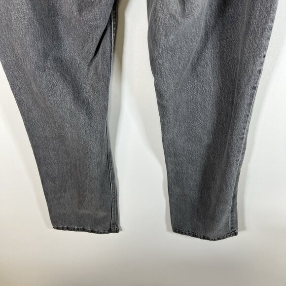 Zara Jeans Womens 6 Gray Denim Flat Front 5 Pockets Straight Fit‎ Wide Leg - Picture 7 of 7